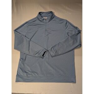 Peter Millar Mens 2XL Light Blue Micro Print 1/4 Zip Golf Pullover Sweater